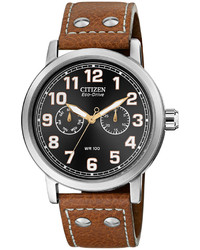 Citizen Eco Drive Brown Leather Strap Watch 43mm Ao9030 05e