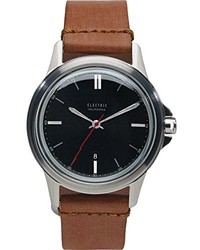 Electric Unisex Ew0130050033 Carroway Leather Band Analog Display Japanese Quartz Brown Watch