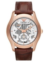 Emporio Armani Automatic Leather Strap Watch 43mm
