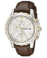Fossil Fs4788 Dean Chronograph Leather Watch Brown