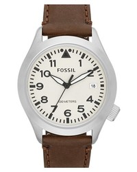 Fossil Roflite Leather Strap Watch 44mm