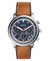 Fossil Goodwin Chronograph Leather Strap Watch