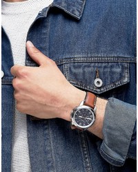 Fossil Grant Fs5210 Leather Watch In Tan