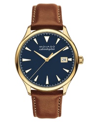 Movado Heritage Calendoplan Leather Watch
