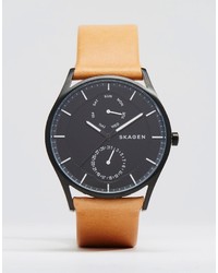 Skagen Holst Quartz Leather Watch In Tan 40mm