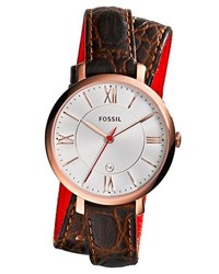 Fossil Jacqueline Round Wrap Leather Strap Watch 36mm