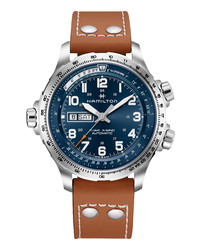Hamilton Khaki Aviation X Wind Automatic Chronograph Leather Watch