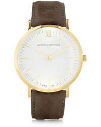 Larsson & Jennings Lder Leather And Gold Plated Watch