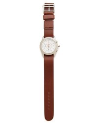 Miansai M2 White Watch With Brown Leather Band