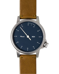 Miansai M24 Stainless Steel Watch With Leather Strap London Tan