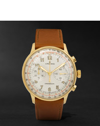 Junghans Meister Telemeter Chronoscope Gold Tone Stainless Steel And Leather Watch