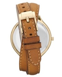 Michael Kors Michl Kors Double Wrap Leather Strap Watch 42mm
