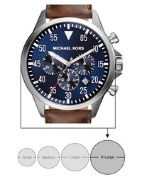 MICHAEL Michael Kors Michl Kors Gage Chronograph Leather Strap Watch 45mm
