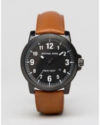 Michael Kors Michl Kors Paxton Leather Watch In Tan Mk8502