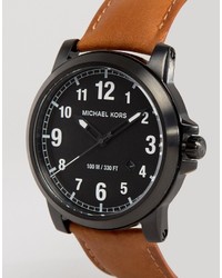 Michael Kors Michl Kors Ryker Chronograph Leather Watch In Brown Mk8519
