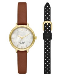 kate spade new york Morningside Leather Watch Interchangeable S Set