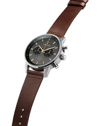 Triwa Ocean Nevil Chronograph Leather Strap Watch 42mm