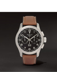 Zenith Pilot 44mm Stainless Steel And Leather Watch