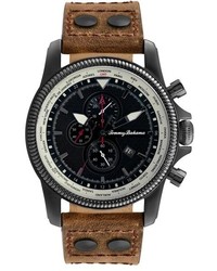 Tommy Bahama Pilot Chronograph Leather Strap Watch 45mm