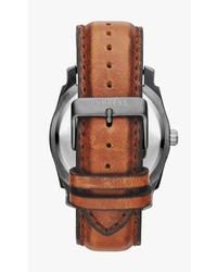 Express Rivington Multi Function Watch Brown Leather