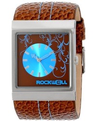 Rockwell Time Unisex Mc115 Mercedes Brown Leather Band With Brownblue Dial Watch