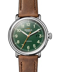 Shinola Runwell Automatic Leather Watch