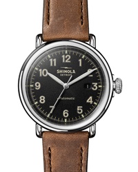 Shinola Runwell Automatic Leather Watch