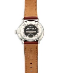 Shinola Runwell Chronograph Stainless Steel Leather Strap Watch