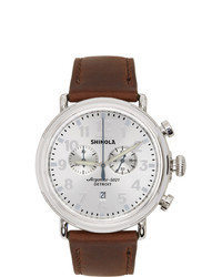 Shinola Silver And Brown The Runwell 47mm Watch