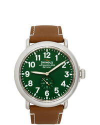 Shinola Silver And Green The Runwell 47mm Watch