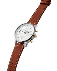 Triwa Snow Nevil Chronograph Leather Strap Watch 42mm
