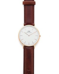 Daniel Wellington St Mawes 40mm Watch With Brown Leather Band