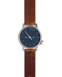 Miansai Stainless Steel Watch With Leather Strap Brown