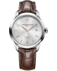 Baume & Mercier Swiss Automatic Clifton Brown Leather Strap Watch 41mm M0a10054