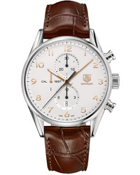 Tag Heuer Swiss Automatic Chronograph Carrera Calibre 1887 Brown Leather Strap Watch 43mm Car2012fc6236