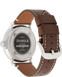 Shinola The Runwell 47mm Stainless Steel And Leather Watch