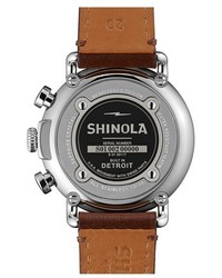Shinola The Runwell Chrono Leather Strap Watch 41mm