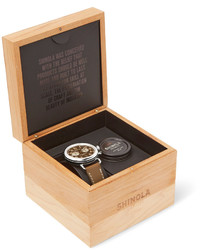 Shinola The Runwell Chronograph 41mm Stainless Steel And Leather Watch