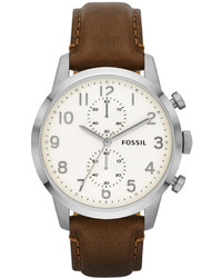 Fossil Townsman Brown Leather Strap Watch 44mm Fs4872