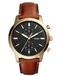 Fossil Townsman Multifunction Leather Strap Watch 44mm