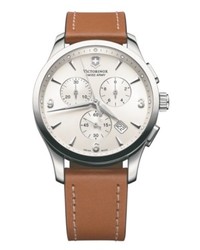 Victorinox Swiss Army Watch Chronograph Alliance Brown Leather Strap 241480