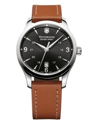 Victorinox Swiss Army Watch Swiss Alliance Brown Leather Strap 40mm 241475