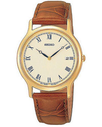 Seiko Watch Brown Leather Strap 32mm Skp332