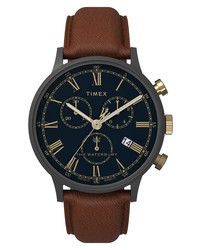 Timex Waterbury Classic Chronograph Leather Watch