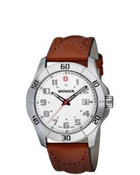 Wenger Alpine Silver Leather Watch