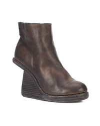 Guidi Cut Away Stacked Wedge Boots