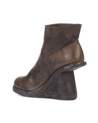 Guidi Cut Away Stacked Wedge Boots