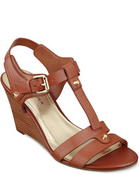 Marc Fisher Cassy T Strap Wedge Sandals