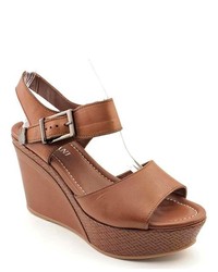 Cordani Limberg Brown Leather Wedge Sandals Shoes Eu 39
