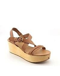 Fossil Summer Wedge Leather Sandals